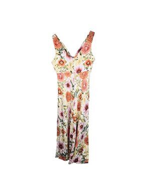 Anthropologie Paper Hearts Size XL Linen Midi Dress Floral Cottage